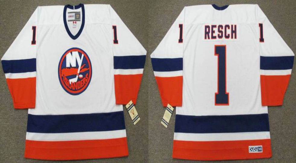 2019 Men New York Islanders 1 Resch white CCM NHL jersey